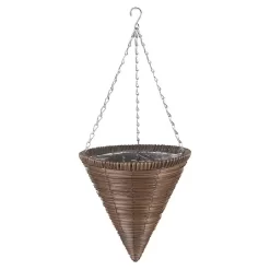 Smart Garden Chestnut Faux Rattan Hanging Cone - 14''