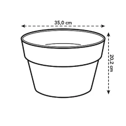 Elho Loft Urban Bowl 35cm Anthricite -Outdoor Garden Care 933182 4