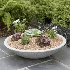 Stewart Garden Varese Low Bowl Planter 60cm - Alpine Grey