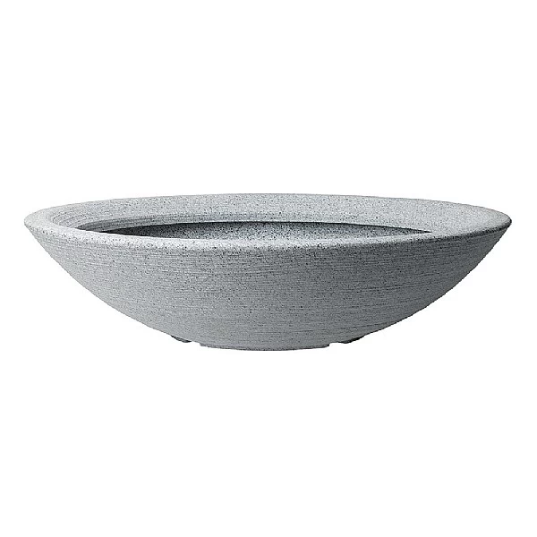 Stewart Garden Varese Low Bowl Planter 60cm - Alpine Grey 2 Stewart Garden Varese Low Bowl Planter 60cm - Alpine Grey - Image 2