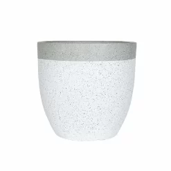 Apta Granito Two Tone White Rim Grey Body Planter