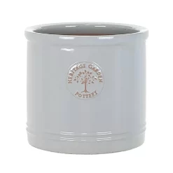 Woodlodge Heritage Edwardian Cylinder Ceramic Planter Pastel Grey (Various Sizes) -Outdoor Garden Care HECYLGRY 1